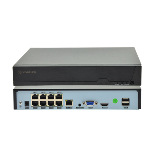 8-канальный IP-видеорегистратор Smart Link NVR-3608V-POE с записью на жесткий диск, с поддержкой камер до 8Мп, детектор лиц