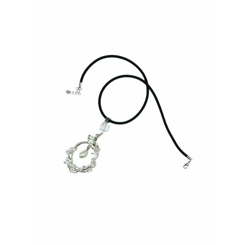 Колье Piperita, длина 45 см, серебряный, черный