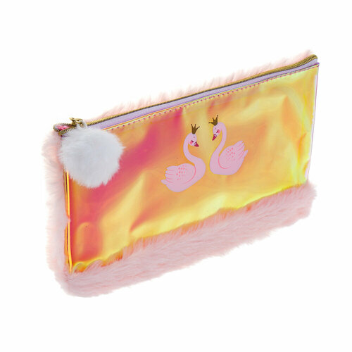 Царевна лебедь Пенал плоский, 22,5х14см, ПВХ с эффектом 