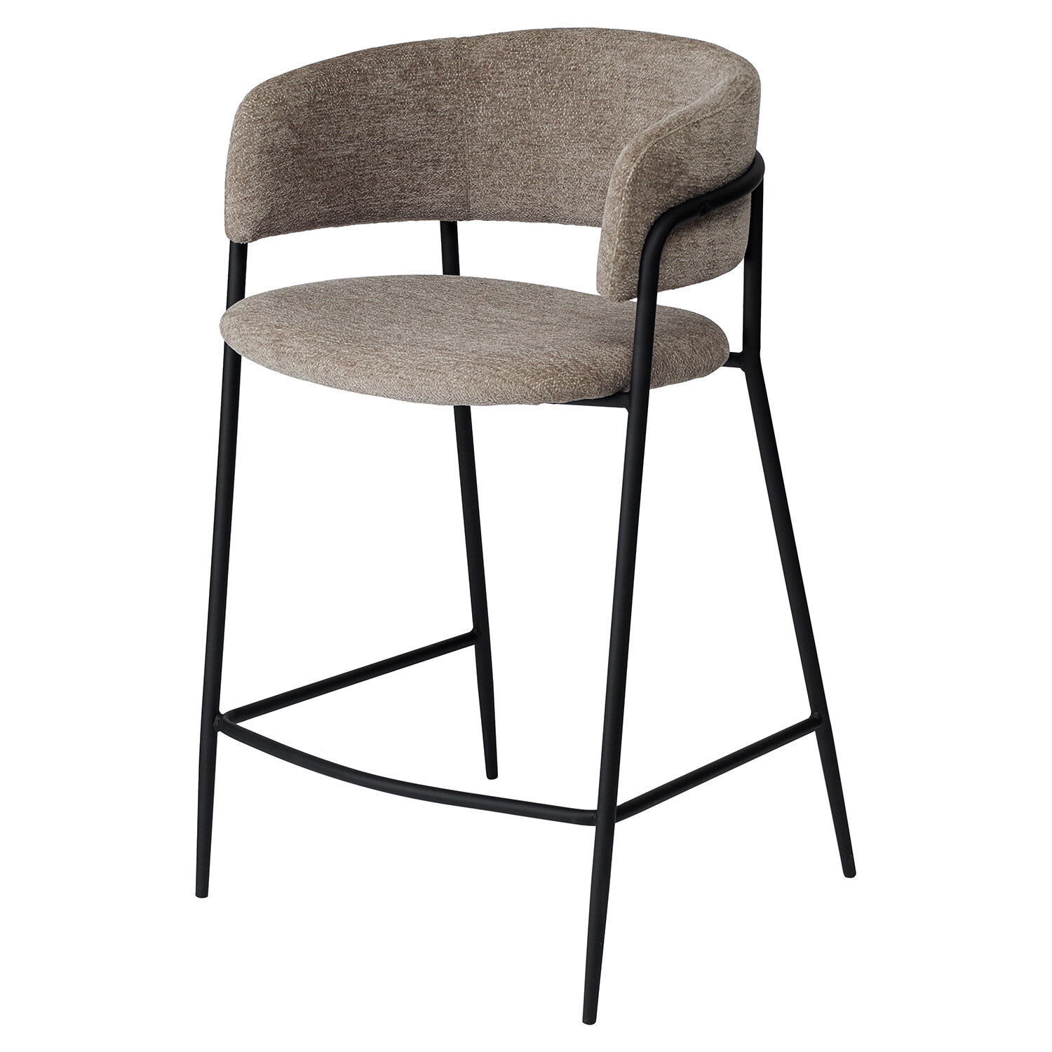 фото Стул полубарный Helning букле мягкий со спинкой и подлокотниками Bergenson Bjorn BB0000659