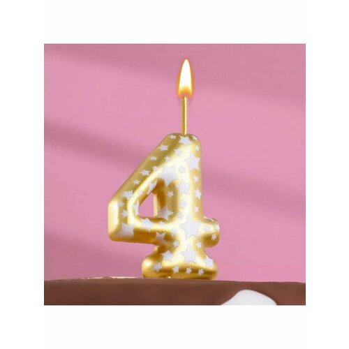 Свеча для торта Золотая со звездами ц 513₽