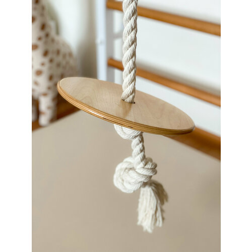 Тарзанка для шведской стенки woodream, вудрим, хлопковый канат, тарзанка для детей, подвесной диск из дерева