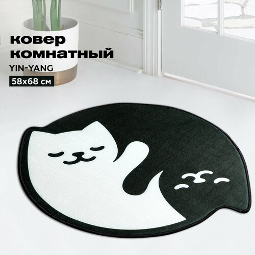 Коврик в комнату велсофт 58х68 см Crazy Getup Yin-Yang рис 16621-1 539₽