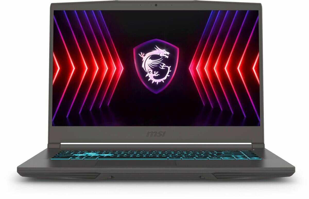Ноутбук игровой MSI Thin A15 B7UC-405XRU 15.6", IPS, AMD Ryzen 5 7535HS 3.3ГГц, 6-ядерный, 16ГБ DDR5, 1ТБ SSD, NVIDIA GeForce RTX 3050 для ноутбуков - 4 ГБ, FreeDOS, серый космос 9S7-16RK11-405