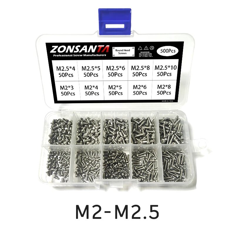 Комплект винтов ZONSANTA M2 M2.5 M3 M4 нержавеющая сталь M2 and M2.5