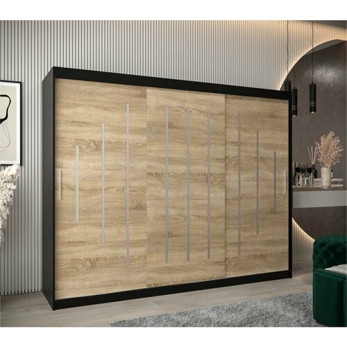 Шкаф-купе МебельЛэнд24 Валмиера NEW - 7 Черный Дуб Сонома 190x50x240 38290₽