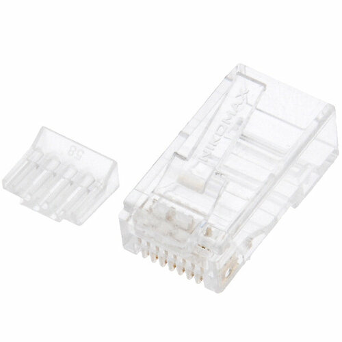 Разъём NMC-RJ88RZ50UE3-100 компьютерный RJ45 8P8C 8 контактов со вставкой категория 6 Nikomax 54 шт в наборе 3403₽