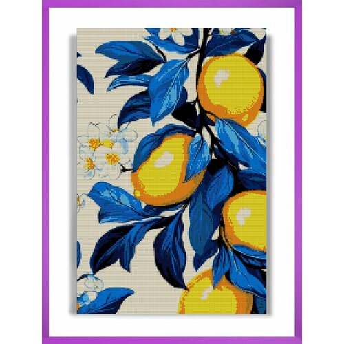 Алмазная мозаика на подрамнике - вышивка Лимоны 40 х 60 см