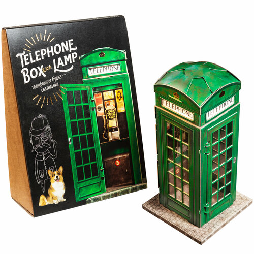 Телефонная будка-светильник Англия зеленая с фонариком Арт 1005-3 817₽