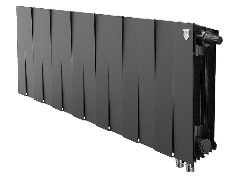 Радиатор биметаллический Royal Thermo Piano Forte 300 VDR noir sable, 14 секций - фото №2