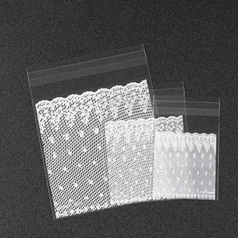 Прозрачные белые кружевные пакеты для подарков 100 шт, 5.5X5.5cm
