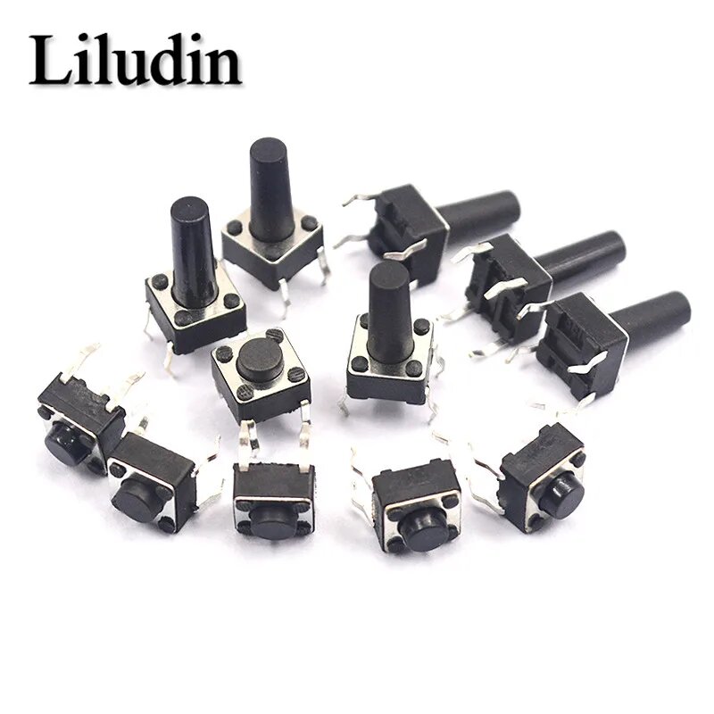 Микропереключатели Liludin 20шт, 6X6X8mm