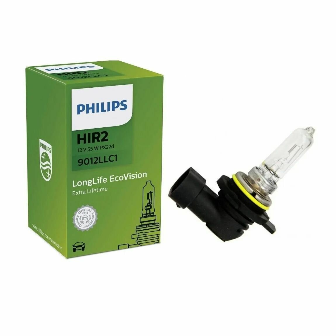 Лампа галогеновая головного света HIR2 PX22d Long Life Eco Vision Philips 9012LLC1