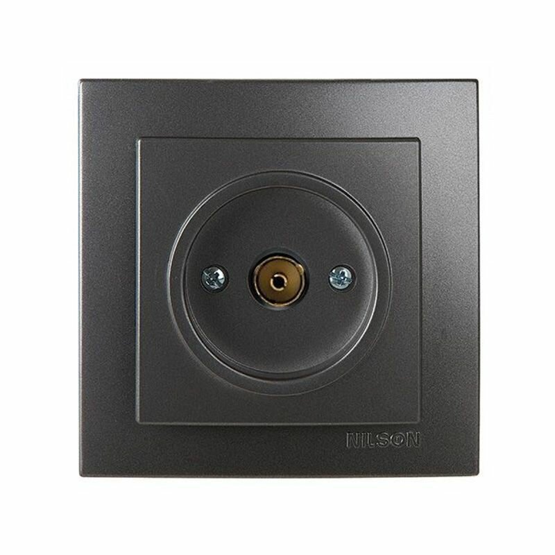 Розетка TV концевая с/у NILSON антрацит (в рамку)