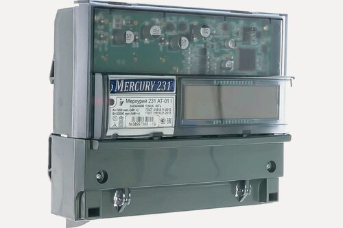 Изображение товара Счетчик электроэнергии электронный меркурий 231 АТ-01i 3 230/400В 5 60А кл. т. 1,0 Мн. т. IrDA ЖКИ DIN 231АТ01I