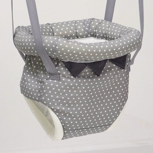 Изображение товара Прыгунки Крошка Я №4, 3в1 "Серый горох" (прыгунки, качели, тарзанка)