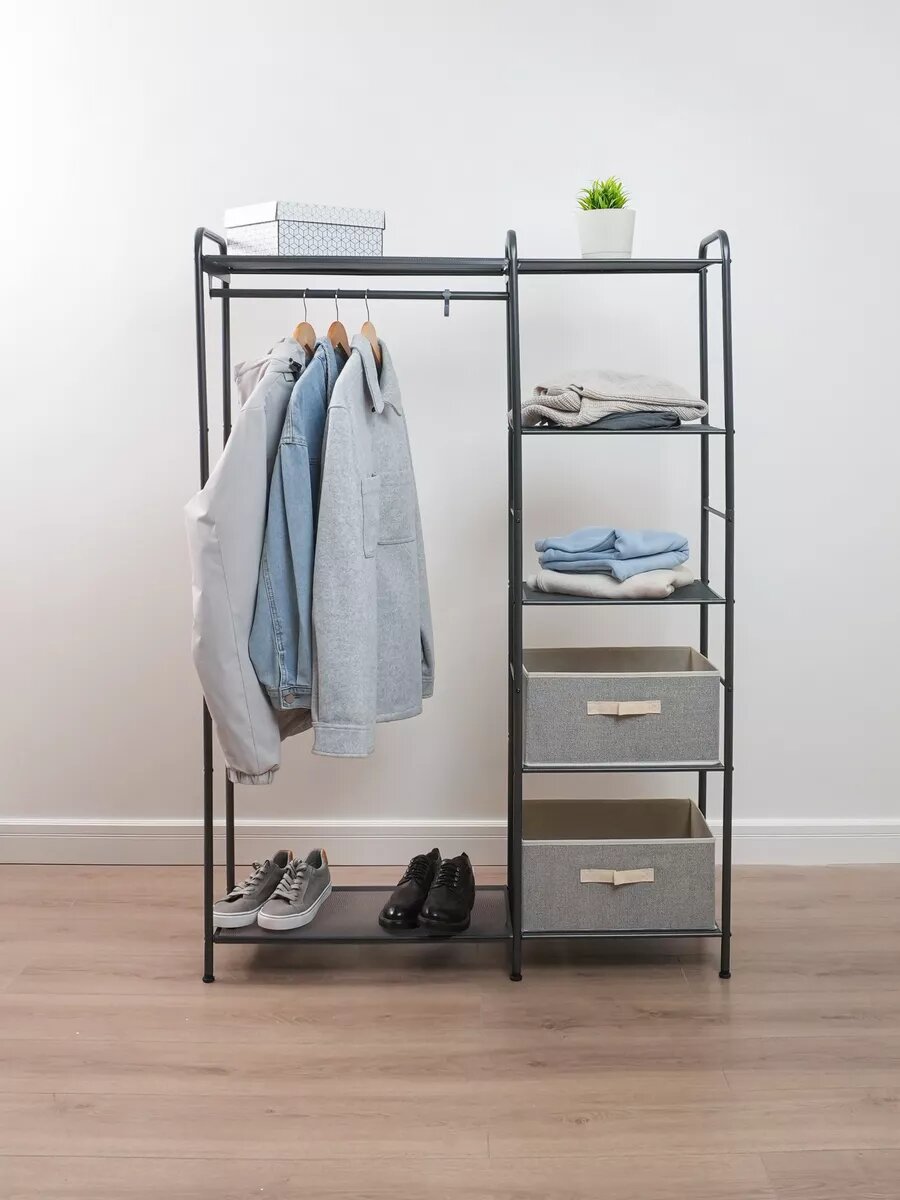 Напольная гардеробная система хранения с вешалкой — фото 1