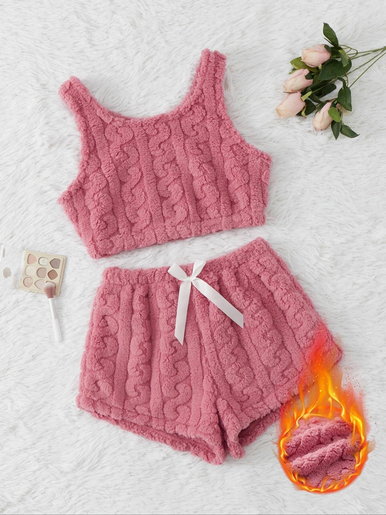 Пижама Heresh Осень-зима 2024, размер S, розовый,