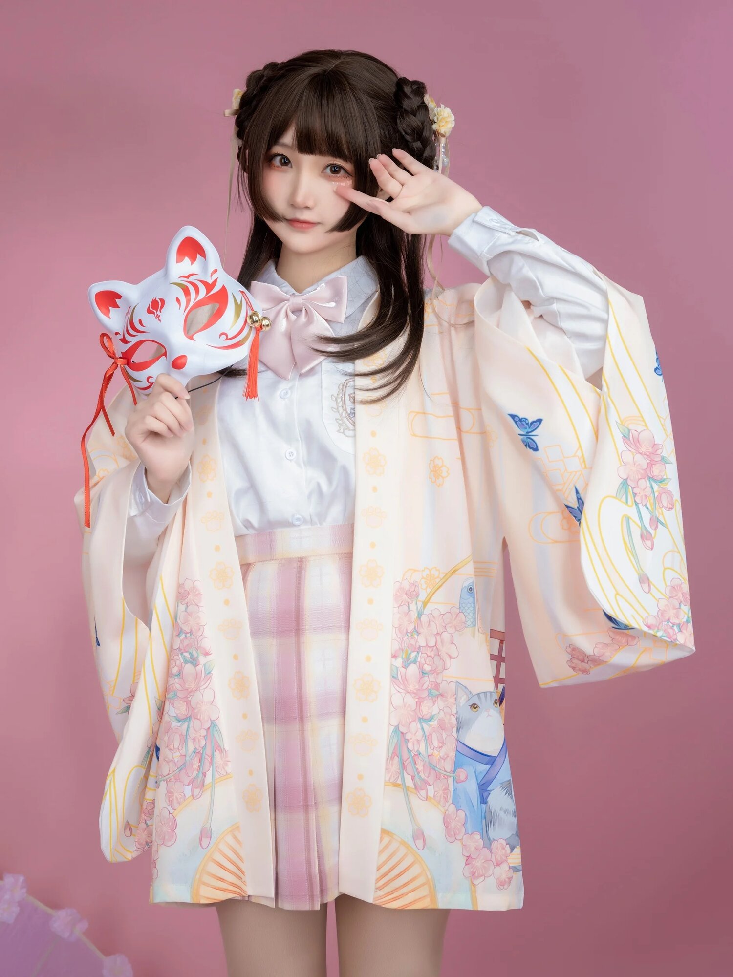 Японское солнцезащитное пальто Haori Meow World E, XL, Женский