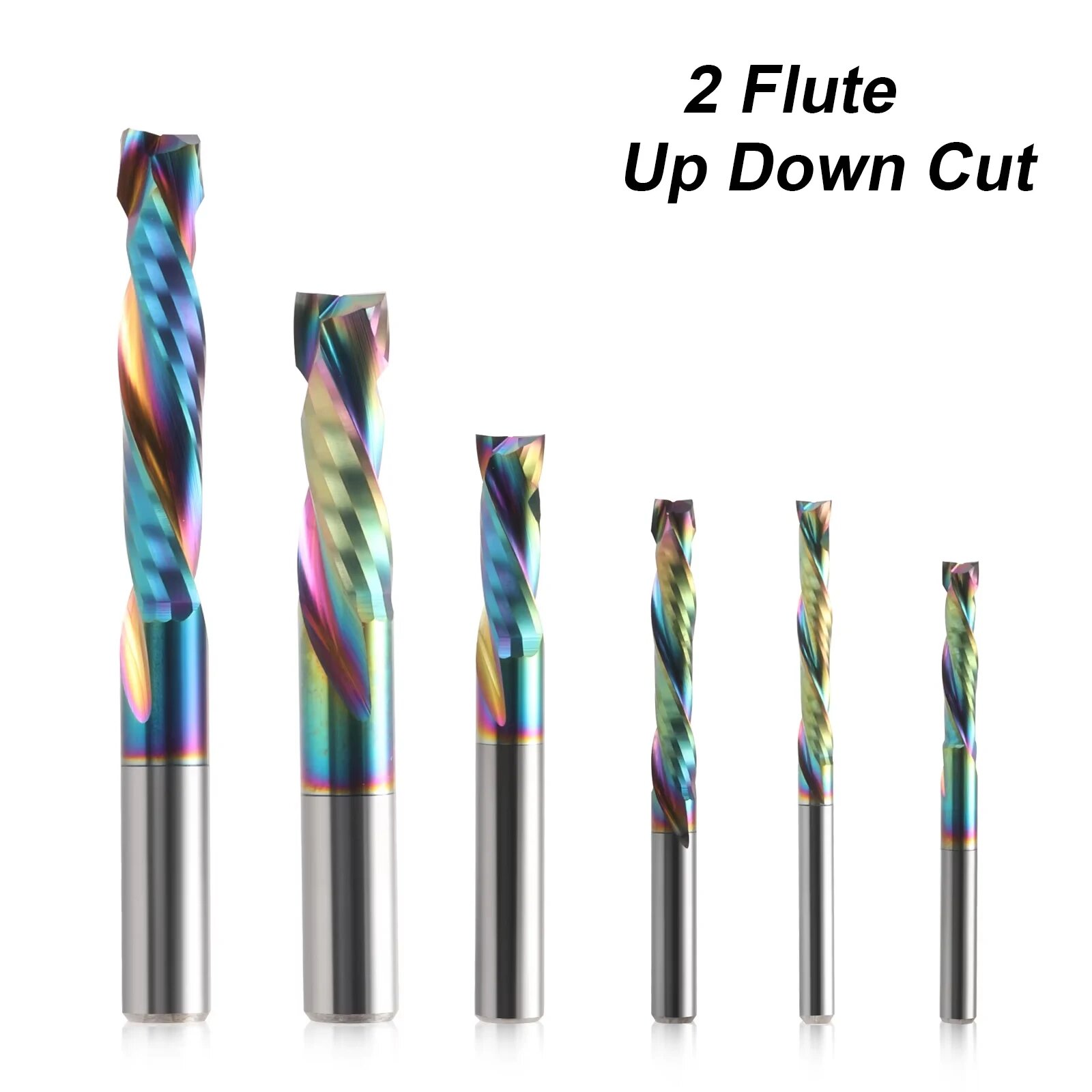 20 шт. 3175 - 10 мм двухканавочная фреза с DLC покрытием резка вверх и вниз столярная фреза 2F для акрила ПВХ МДФ дерева 20Pcs 3.175x17x38L