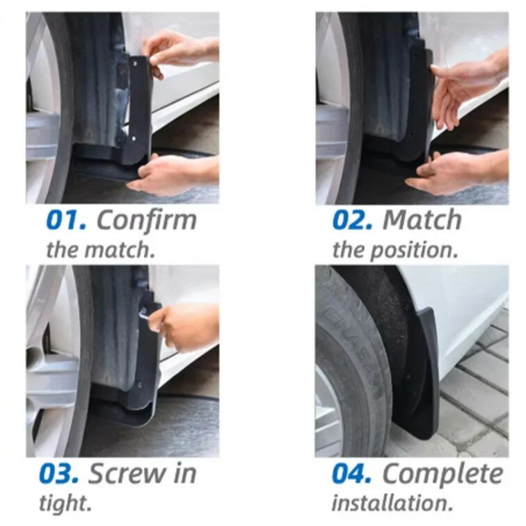 Брызговики, для BYD Han, комплект 4 шт, передние/задние, черные, красные — фото 1