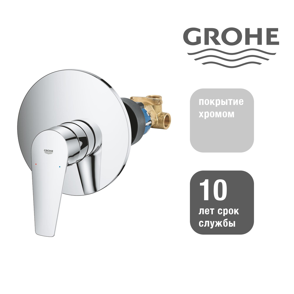 GROHE BauEdge New 29078001 Смеситель для душа встраиваемый без подключения шланга