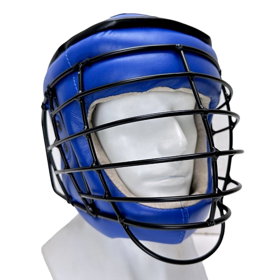 Шлем для АРБ Рэй-Спорт (кожа + ис. замша) синий, L