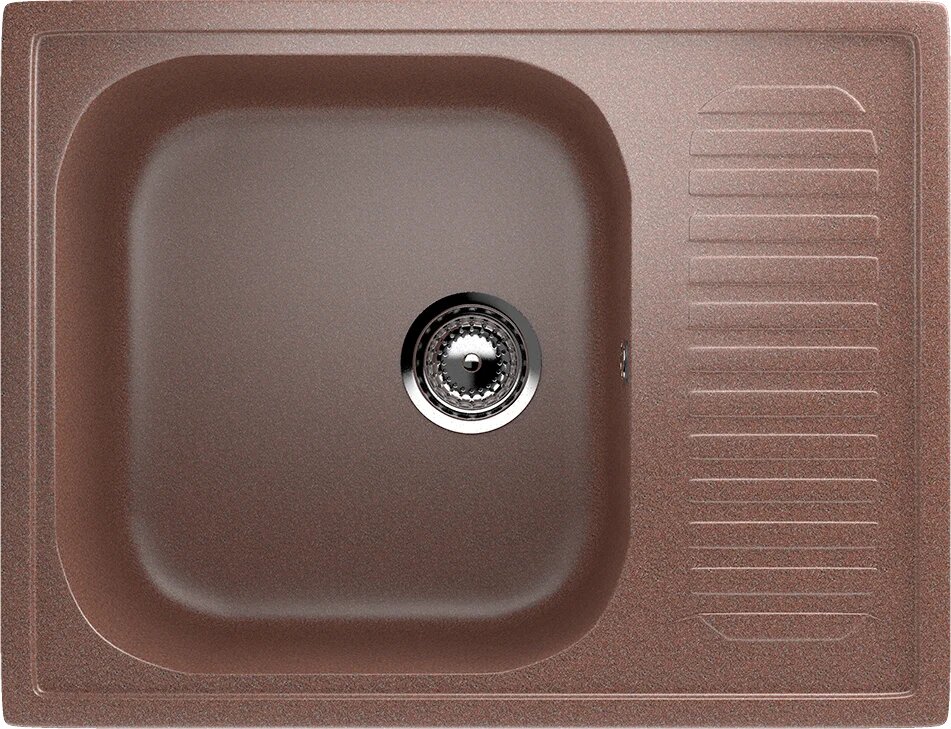Мойка кухонная Ulgran U-202 -307 прямоугольная 64x49 мойка для кухни с крылом коричневая матовая