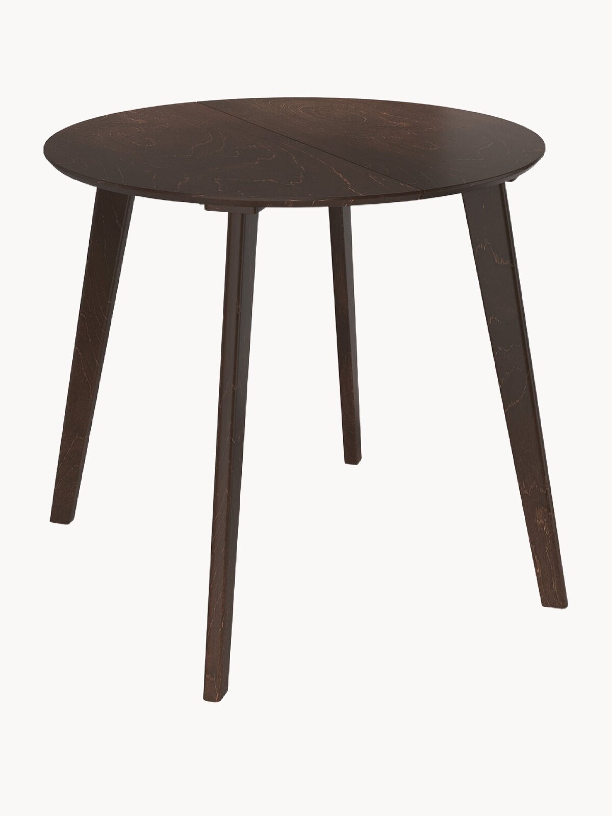 Стол кухонный раздвижной, круглый (90-170)х90 см, деревянный DAIVA casa, стол обеденный Орион плюс из массива берёзы - Орех