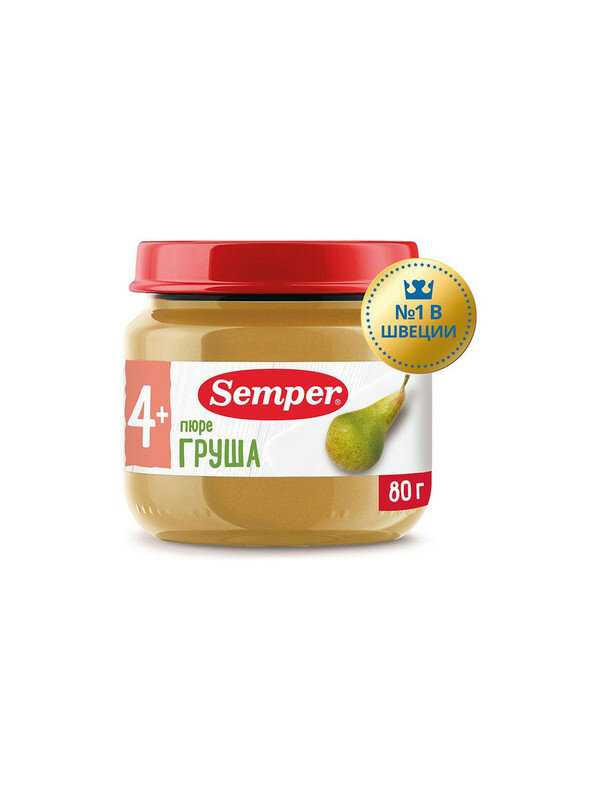 Пюре Semper груша 4м+ 80 гр
