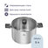 Кастрюля Homsly из нержавеющей стали, 5 л, ручки soft touch, со с...