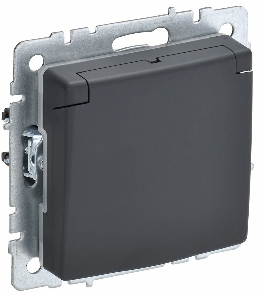 BRITE Розетка с з/к/ш с кр. 16А IP44 РСбш10-3-44-БрГ граф. IEK