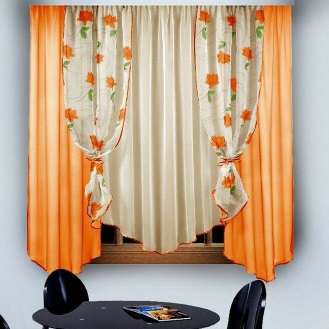 КаСЛ Классические шторы Alexus цвет: оранжевый (280х175 см - 1 шт)