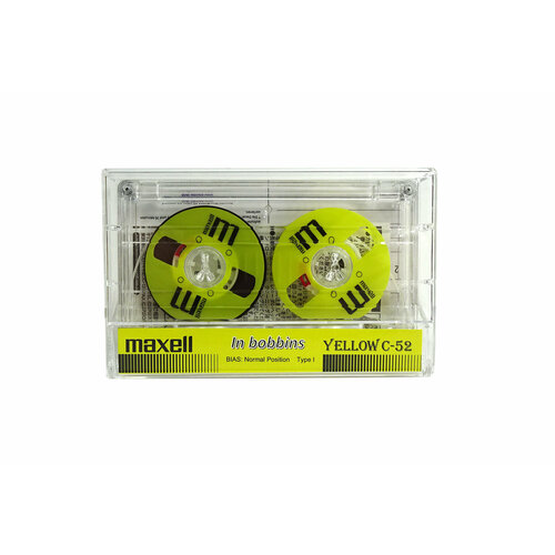 Аудиокассета Maxell с жёлтыми боббинками аудиокассета maxell с красными бобинками