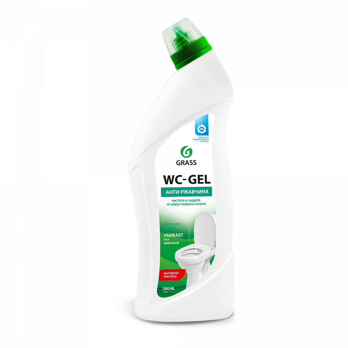 GRASS 125437 средство для чистки сантехники wc-gel (флакон 1000 мл)\