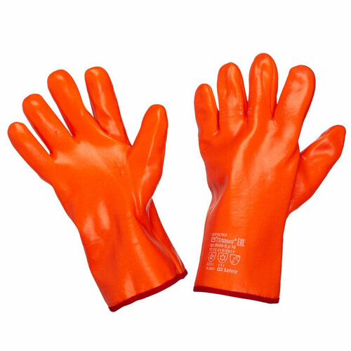 Перчатки защитные нефтеморозостойкие ПВХ утепленные р-р 10 манжет раструб , 1 шт.