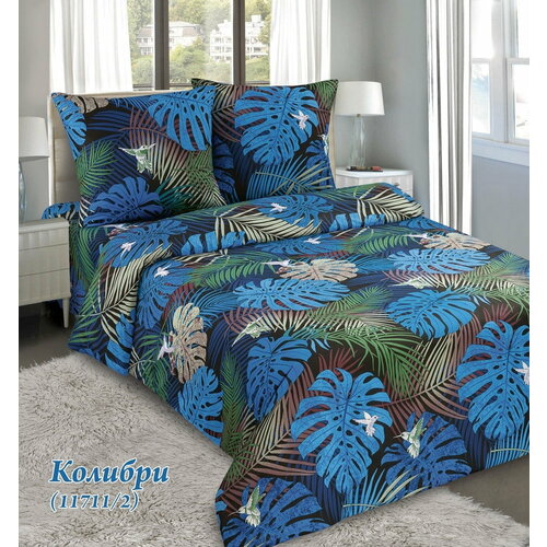 Простынь евро поплин колибри