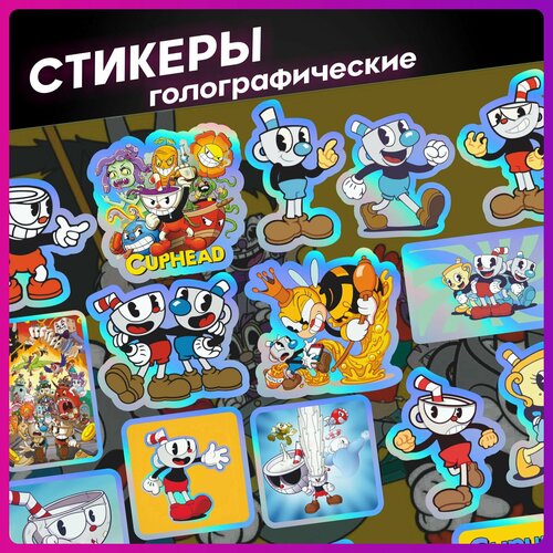 Стикеры на телефон набор наклеек Cuphead