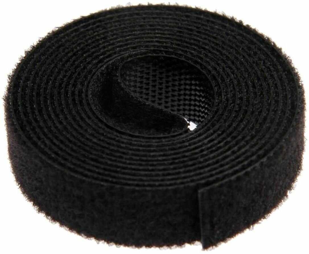 Лента-липучка для проводов 1000Х10Х1,5 мм , цвет черный, 1 шт.