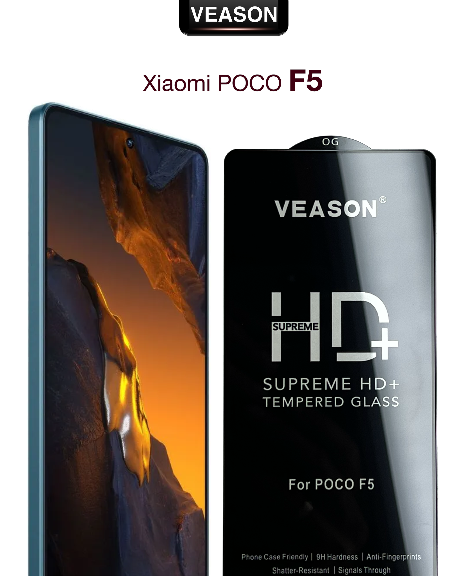 Защитное стекло VEASON для Xiaomi POCO F5 / 6.67 дюйма (с олеофобным покрытием и качественным клеевым слоем на поко ф5)