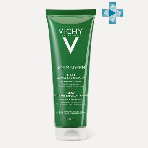 Изображение товара Vichy Нормадерм — средство 3 в 1 для очищения, отшелушивания и матирования кожи, 125 мл