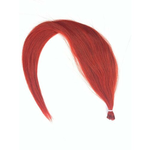 Волосы на капсуле 55-60 см цвет красный