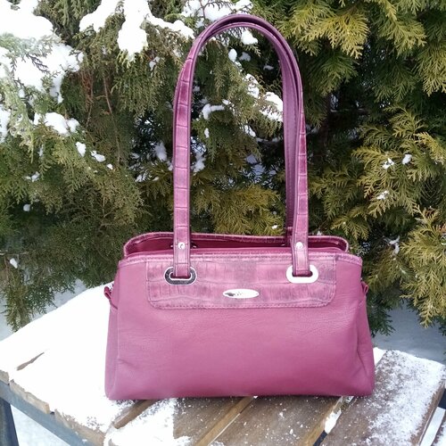 фото Сумка тоут shane, фактура гладкая, матовая, бордовый