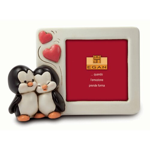 Фоторамка керамическая влюбленные пингвины Ping e Pong EGAN 8x8см Италия 10760₽