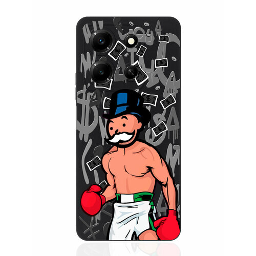 Чехол для смартфона Infinix Note 30i черный силиконовый Monopoly Boxing/ Монополия Боксер чехол для смартфона realme 11 pro черный силиконовый monopoly boxing монополия боксер