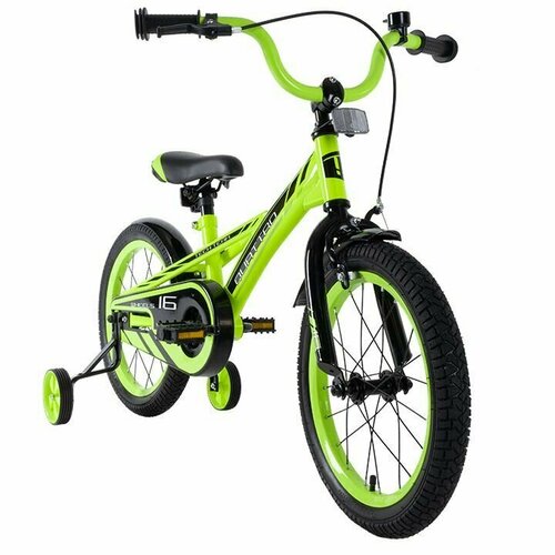 Велосипед детский 16 Tech Team QUATTRO неоновый зеленый на рост 105 -120 см от 4 до 6 лет 1066000₽