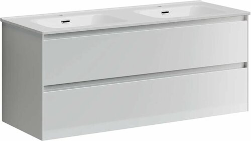 Тумба с раковиной белый глянец 121 см Sancos Cento CN120-2W + CN7004