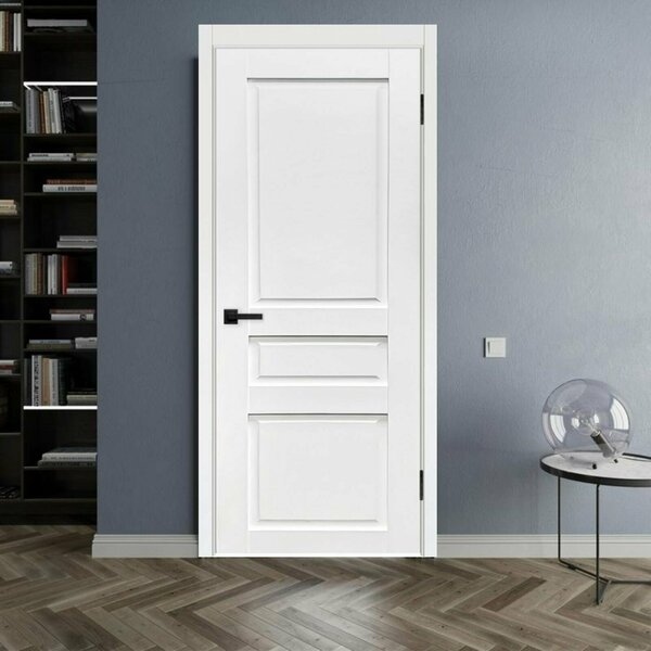 Дверь межкомнатная Классик-3 ДГ Эмалит белый Глухая Paputin's Doors 900 х 2000 мм Комплект