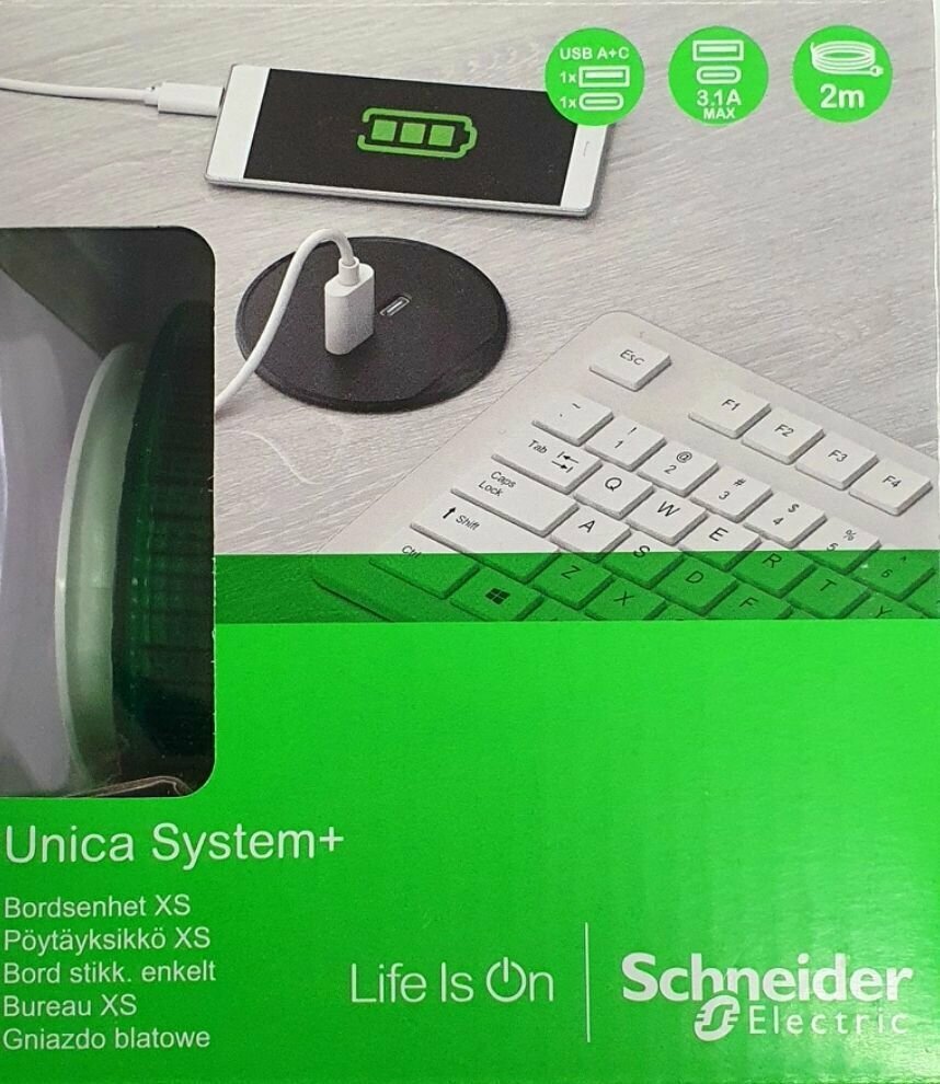 БЛОК РОЗЕТОЧНЫЙ USB тип А + тип С БЕЛЫЙ Schneider Electric - фото №3