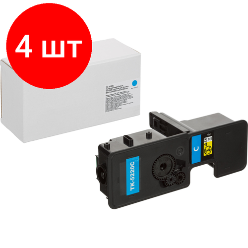 Комплект 4 штук, Тонер-картридж Retech TK-5220C гол. для Kyocera M5521cdn/M5521cdw/P5021cdn картридж superfine tk 5220c голубой для kyocera